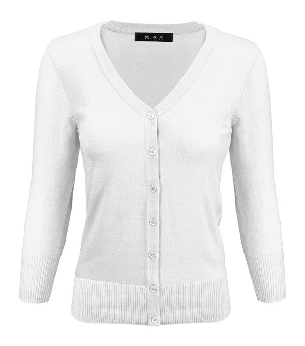 Crewneck Button Down Knit Plus Size Cardigans