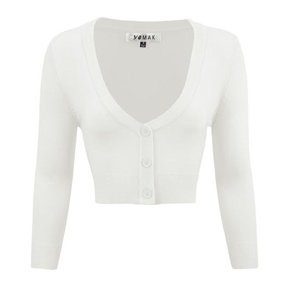 Women's Cropped Bolero 3/4 Sleeve Cardigan