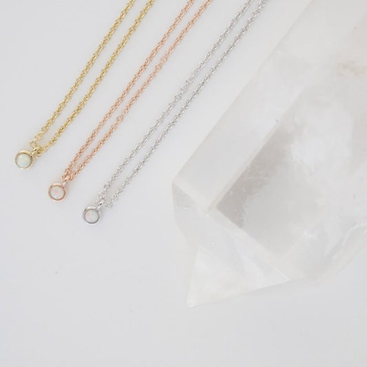 Opal Bezel Set Necklace