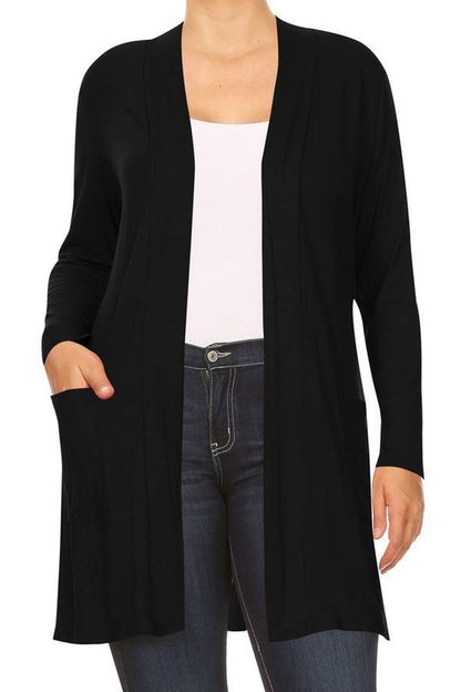 Plus size Knee length duster cardigan