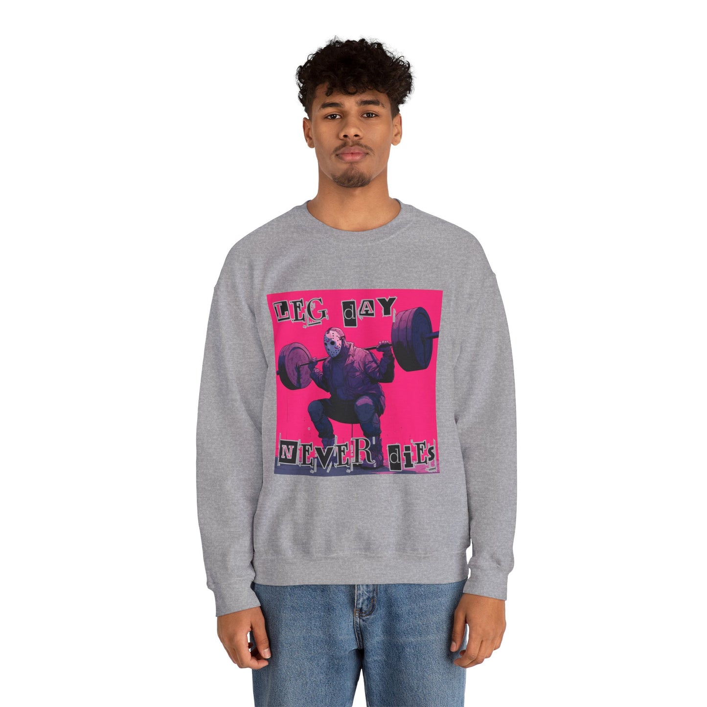 Leg Day Never Dies Sweatshirt | Unisex Heavy Blend™ Crewneck | Motivational Gym Apparel, Fitness Gift, Workout Clothing, Home Gym Style