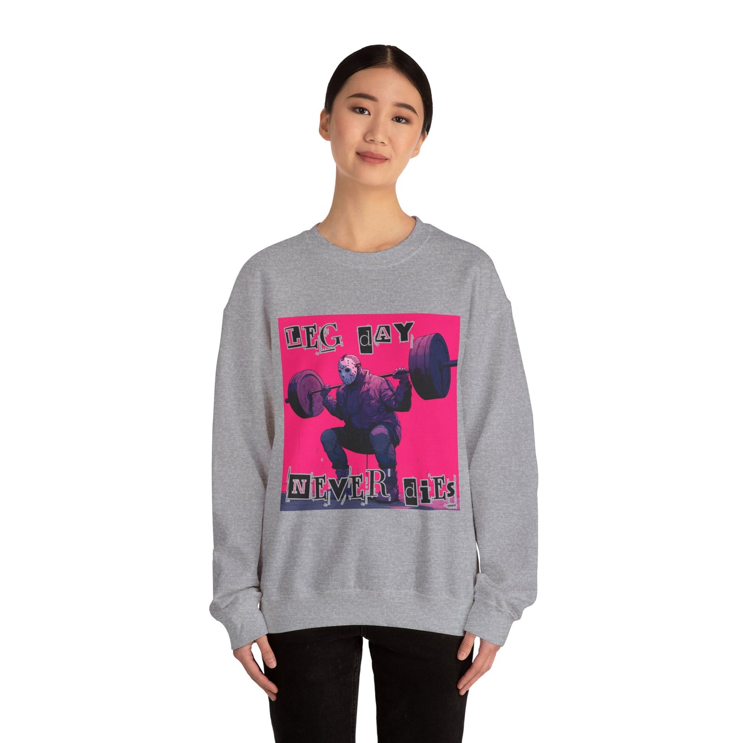 Leg Day Never Dies Sweatshirt | Unisex Heavy Blend™ Crewneck | Motivational Gym Apparel, Fitness Gift, Workout Clothing, Home Gym Style