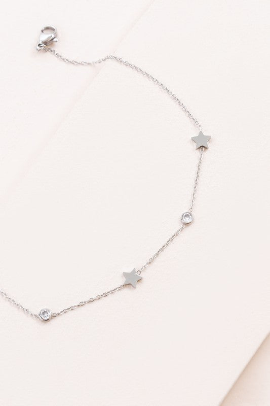 Starry Eyed Rhinestone Anklet