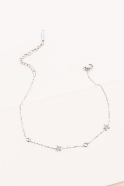 Starry Eyed Rhinestone Anklet