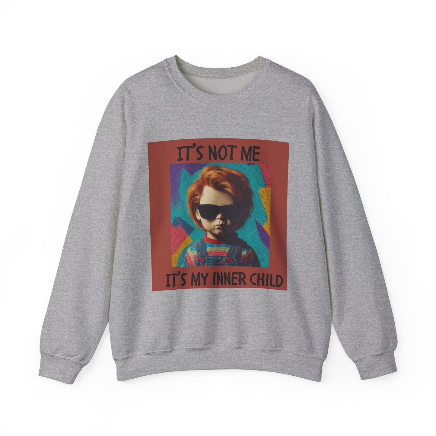 Chucky Inner Child Sweatshirt, Unisex Sweatshirt, Graphic Crewneck, Horror Aesthetic, Gift for Halloween, Cozy Casual Wear