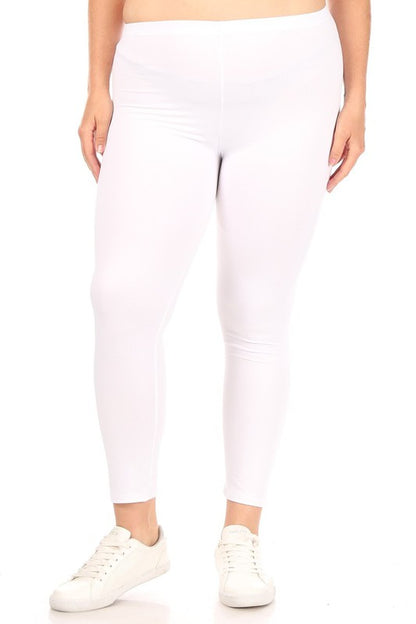 Plus Solid high rise Fitted leggings