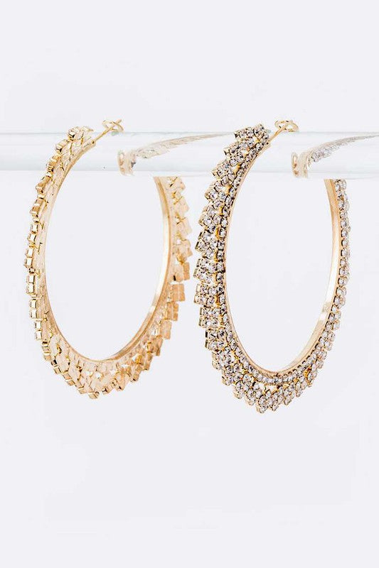 Rhinestone 60MM Iconic Hoop Earrings