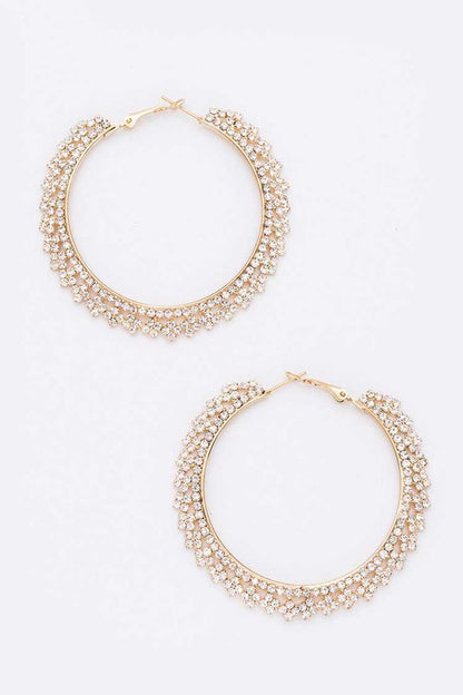 Rhinestone 60MM Iconic Hoop Earrings