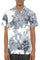 MENS WHITE BLACK PRINT BUTTON DOWN SHIRT