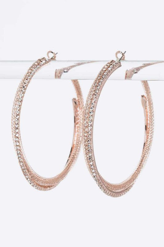 Rhinestone Overlap Iconic Hoops