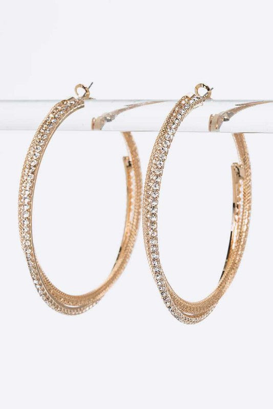 Rhinestone Overlap Iconic Hoops