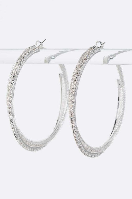 Rhinestone Overlap Iconic Hoops