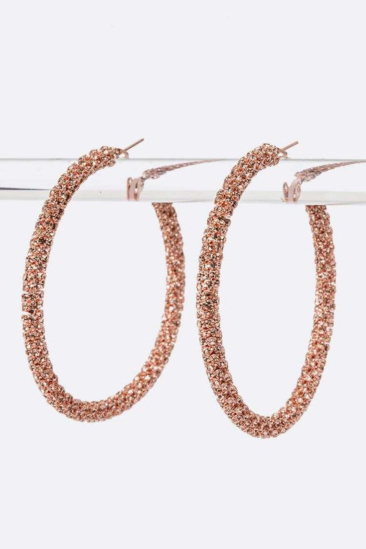 60 MM Rhinestone Wrap Around Iconic Hoop Earrings