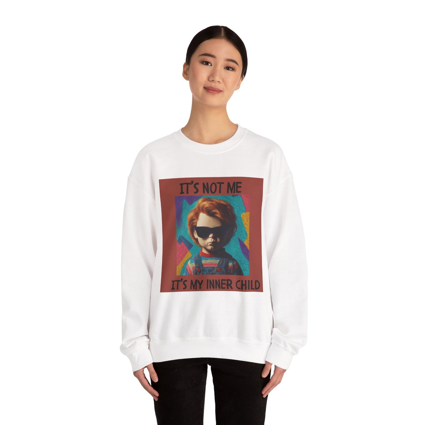 Chucky Inner Child Sweatshirt, Unisex Sweatshirt, Graphic Crewneck, Horror Aesthetic, Gift for Halloween, Cozy Casual Wear