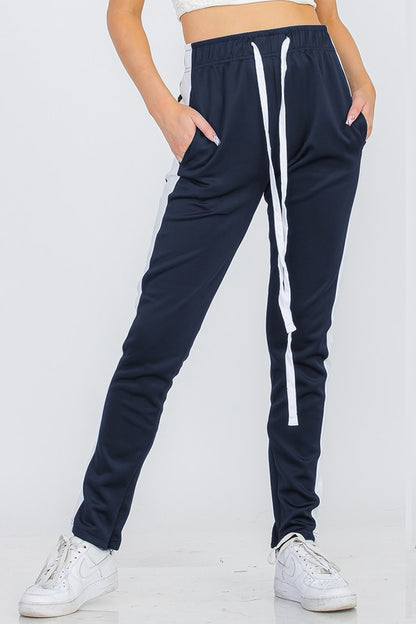 UNISEX WOMENS TRACK PANT SINGLE STRIPE