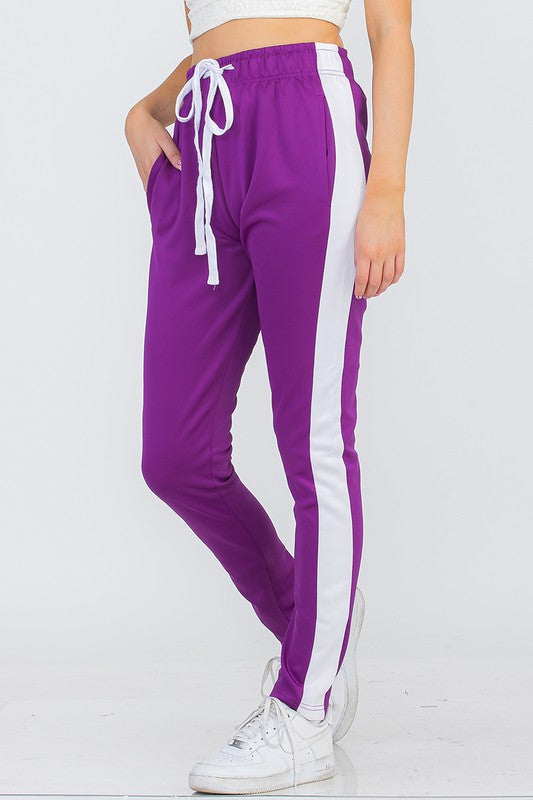 UNISEX WOMENS TRACK PANT SINGLE STRIPE