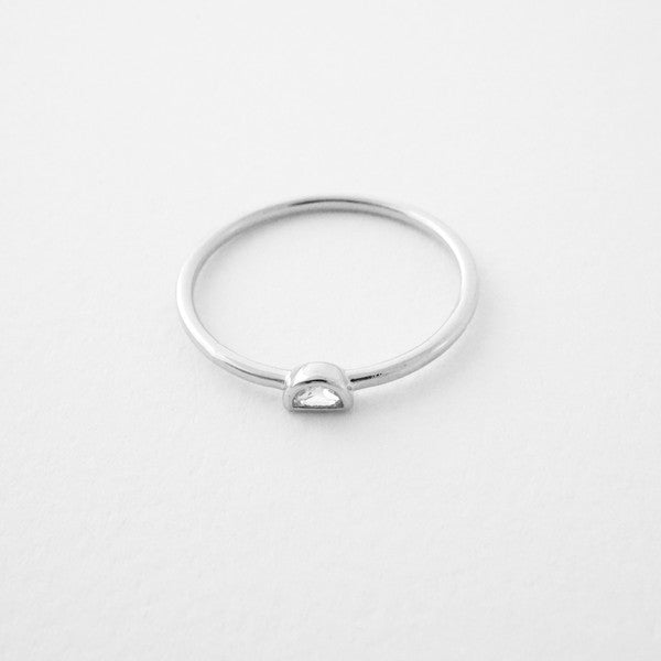 Half Moon Crystal Ring