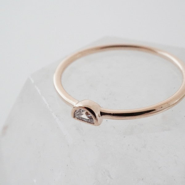 Half Moon Crystal Ring