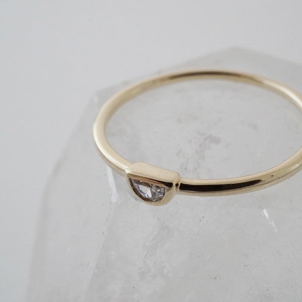 Half Moon Crystal Ring