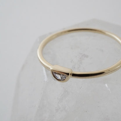 Half Moon Crystal Ring