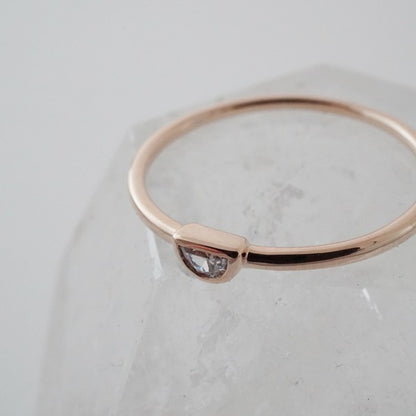 Half Moon Crystal Ring