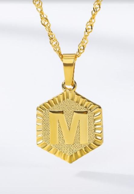 Kira Medallion Pendant Initial Gold Necklace