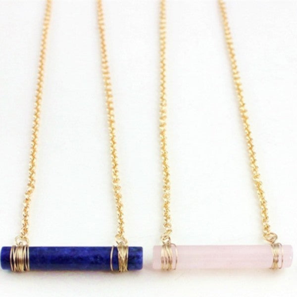 Quartz Cylinder Necklace