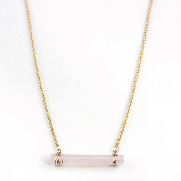 Quartz Cylinder Necklace