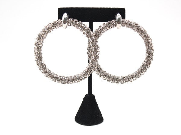 BOLD RHINESTONE HOOP EARRINGS