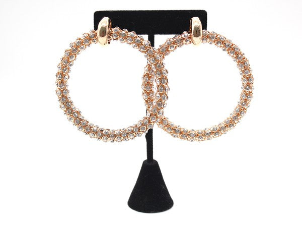 BOLD RHINESTONE HOOP EARRINGS