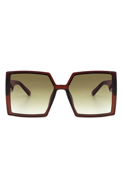 Square Flat Top Large Oversize Fashion Sunglasses