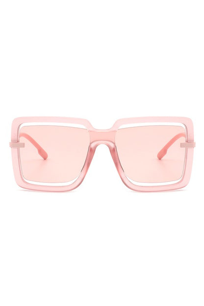 Oversize Square Large Cut-Out Fashion Sunglasses