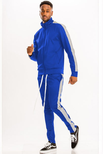 SINGLE STRIPE SOLID TRACK SUIT