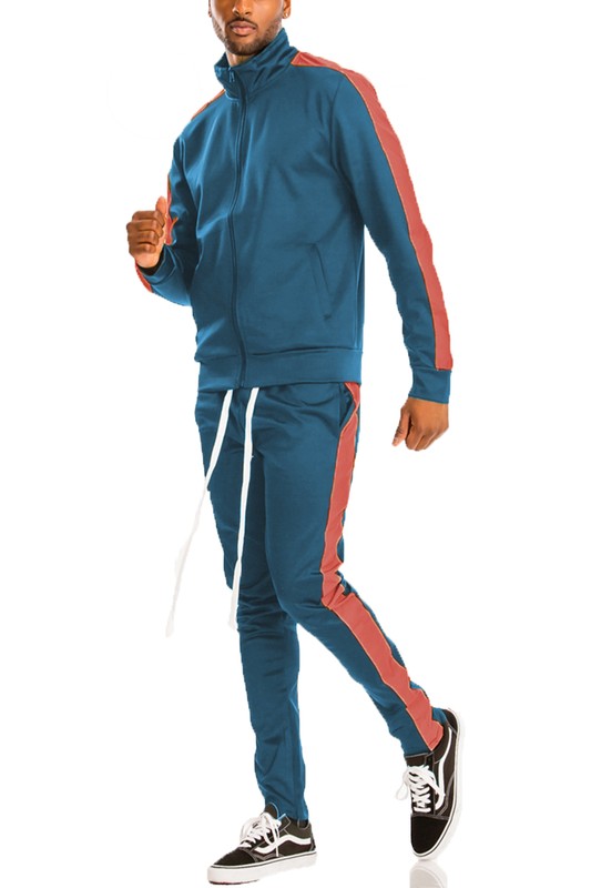 SINGLE STRIPE SOLID TRACK SUIT