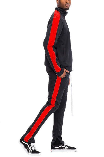 SINGLE STRIPE SOLID TRACK SUIT