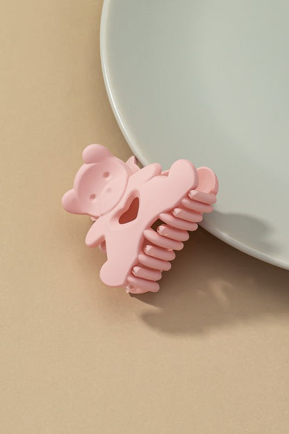 Matte finish teddy bear hair claw clip