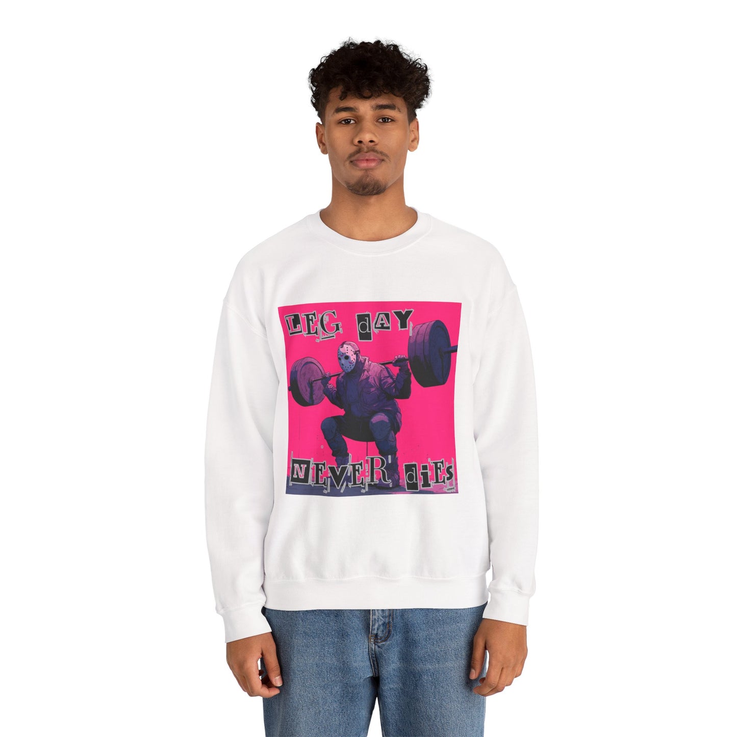 Leg Day Never Dies Sweatshirt | Unisex Heavy Blend™ Crewneck | Motivational Gym Apparel, Fitness Gift, Workout Clothing, Home Gym Style