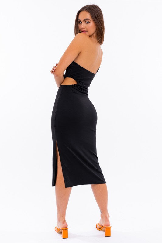 ONE SHOULDER MIDI DRESS