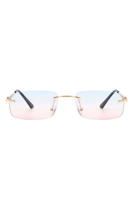 Rectangle Narrow Fashion Tinted Retro Sunglasses