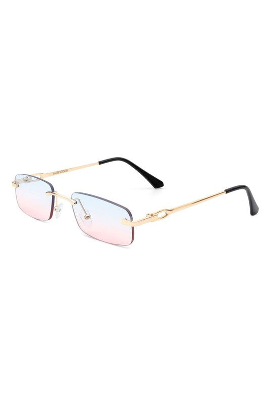 Rectangle Narrow Fashion Tinted Retro Sunglasses