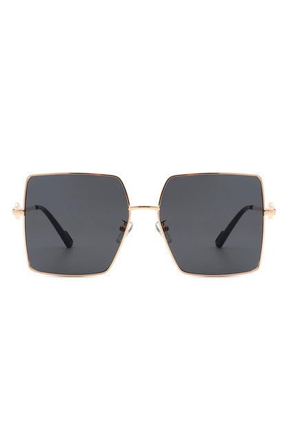 Square Oversize Flat Top Large Fashion Sunglasses