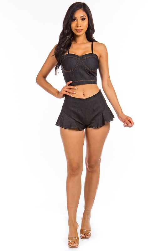 SEXY TWO PIECE HOT PANTS SET