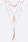 Leaf And Feather Mix Charm Layer Necklace
