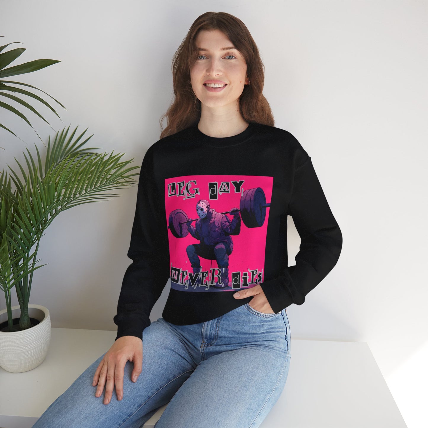 Leg Day Never Dies Sweatshirt | Unisex Heavy Blend™ Crewneck | Motivational Gym Apparel, Fitness Gift, Workout Clothing, Home Gym Style
