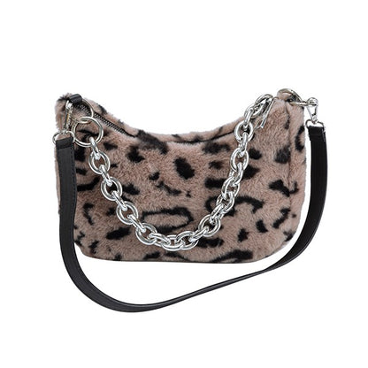 LEOPARD PRINT PLUSH BAG