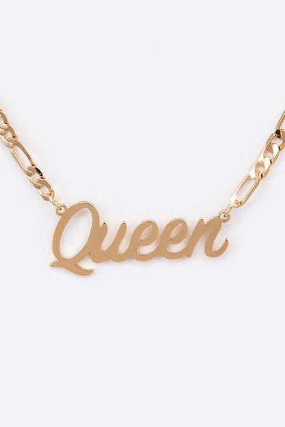 QUEEN Pendant Necklace Set