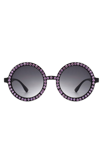 Round Fashion Rhinestone Women Sunglasses