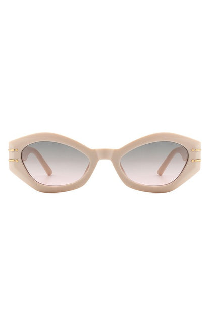 Geometric Oval Slim Fashion Round Sunglasses