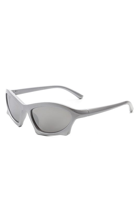 Rectangle Sport Geometric Wrap Around Sunglasses