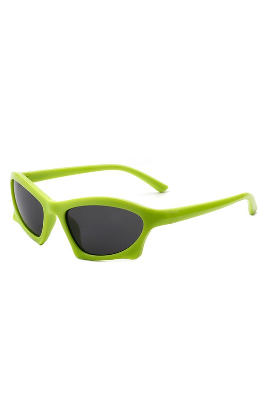 Rectangle Sport Geometric Wrap Around Sunglasses